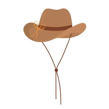 Hat in boho style. Cowboy hat. Boho outfit. Illustrazione stock