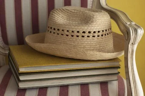 Hat with books Stock Photos