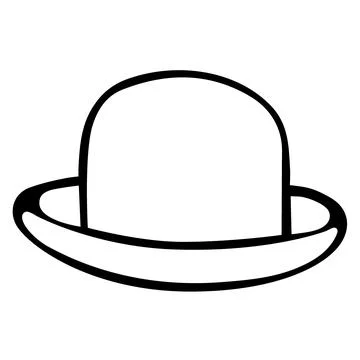 Hat with brim hand drawn isolated vector illustration on white background Stock Illustration