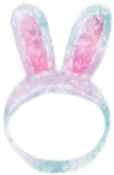 Hat with bunny ears for a cat. Hand drawn watercolour drawing on white back.. Stock Illustration