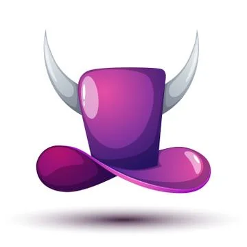 Hat, cap, devil, horror - cartoon illustration. Illustrazione stock