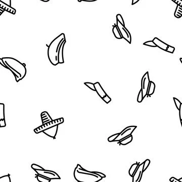 Hat cap white head vector seamless pattern イラスト素材