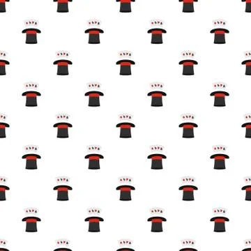 Hat with card pattern seamless Stockillustratie