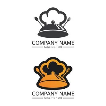 Hat chef logo template Illustrazione stock