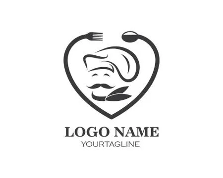 Hat chef logo template vecto Illustrazione stock
