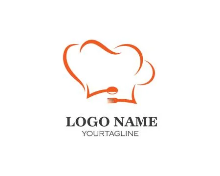 Hat chef logo template vector Stock Illustration