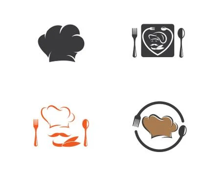 Hat chef logo template vector Stock Illustration
