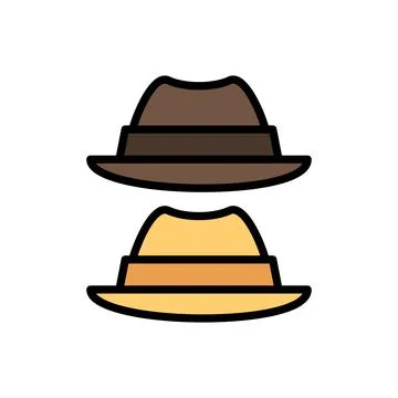 Hat, clothes icon. Simple color with outline vector elements of hipster style Ilustración de archivo