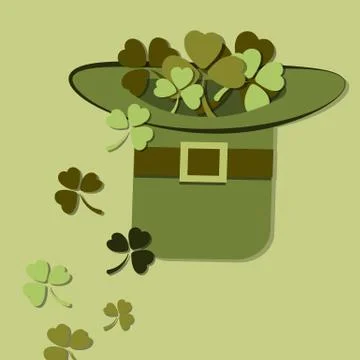 Hat with a clover on St. Patrick s day Stock Illustration