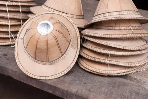 Hat a components made of Asian Palmyra palm Stock Photos