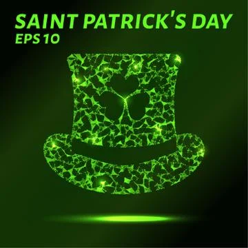 The hat consists of points, lines and triangles. The polygon shape in the f.. Stock Illustration