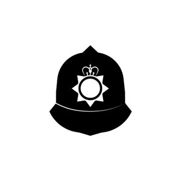 Hat of the Constable black on white background Stock Illustration