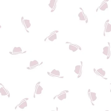 Hat cowboy glyph seamless pattern Stock Illustration