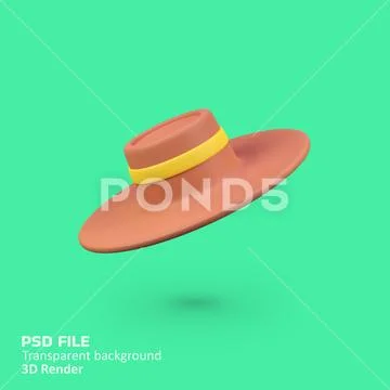 Hat cowboy isolated 3d render icon illustration PSD Template