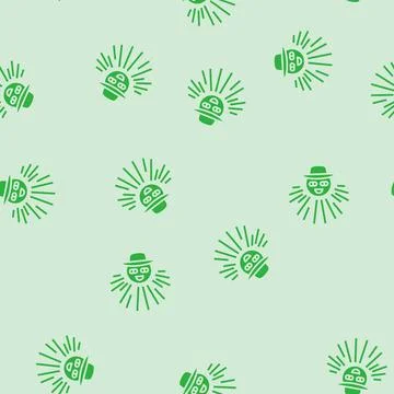 Hat cute sun character glyph seamless pattern イラスト素材