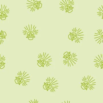 Hat cute sun character line seamless pattern イラスト素材