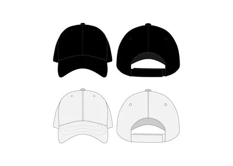 Hat Dad Cqp Vector Mockup Hat Techical Drawing Illustration Cap Hat Outline Stock Illustration