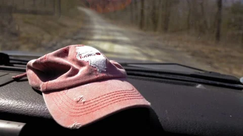 Hat on Dashboard Driving Stockbeeldmateriaal 235862697