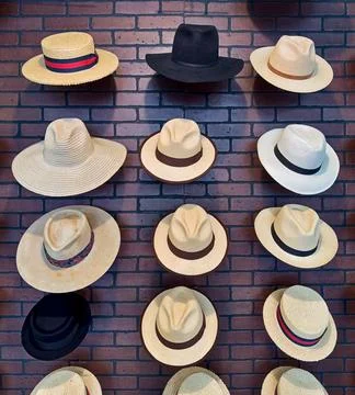 Hat Display On Wall Stock Photos