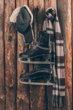 Hat ear flaps scarf black Stock Photos