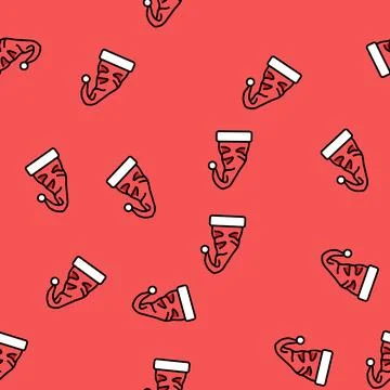 Hat elf christmas cute vector seamless pattern 库存插图