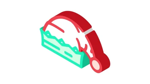Hat elf christmas xmas isometric icon animation Stock Footage 327293635