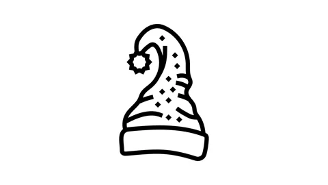 Hat elf christmas xmas line icon animation Stock Footage 326135124