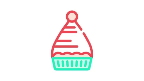 Hat elf color icon animation Stock Footage 327270647