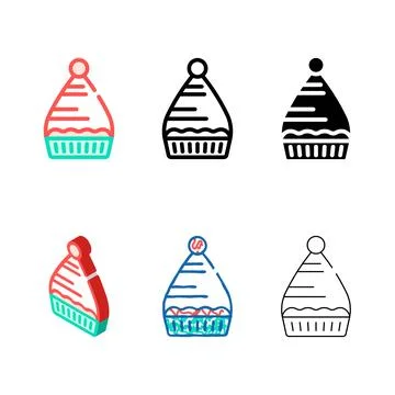 Hat elf color series icon vector Stock Illustration