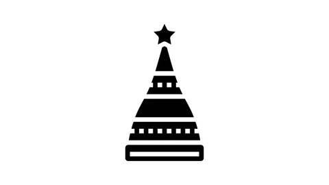 Hat elf cute holiday glyph icon animation Stock Footage 326156934