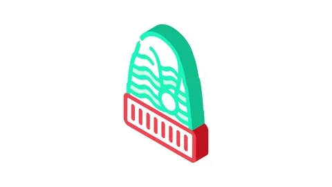 Hat elf cute xmas isometric icon animation Stock Footage 327293623