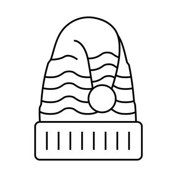 Hat elf cute xmas line icon vector illustration Stock Illustration