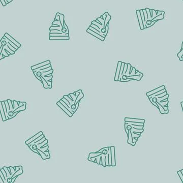 Hat elf cute xmas line seamless pattern Stock Illustration