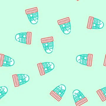 Hat elf cute xmas vector seamless pattern Stock Illustration