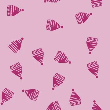 Hat elf glyph vector seamless pattern Stock Illustration