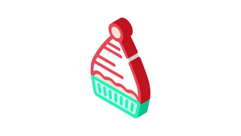 Hat elf isometric icon animation Stock Footage 327293624