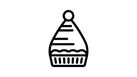 Hat elf line icon animation Stock Footage 326765021