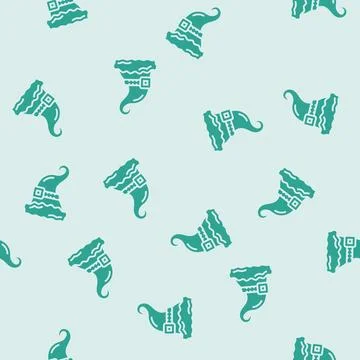 Hat elf santa glyph seamless pattern Stock Illustration