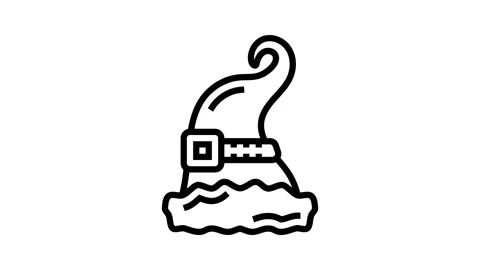 Hat elf santa line icon animation Stock Footage 326135121