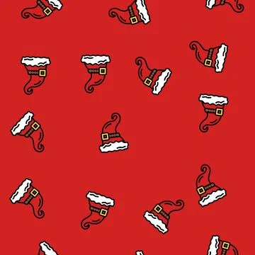 Hat elf santa vector seamless pattern 库存插图