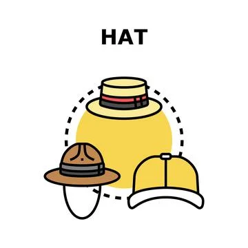 Hat fashion accessory concept visualizing different headwear designs Stock Illustration