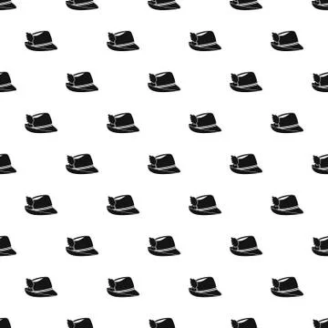 Hat with feather pattern, simple style Stock Illustration