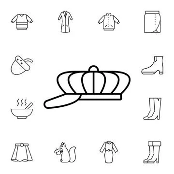 Hat flat vector icon in autumn pack Stock Illustration