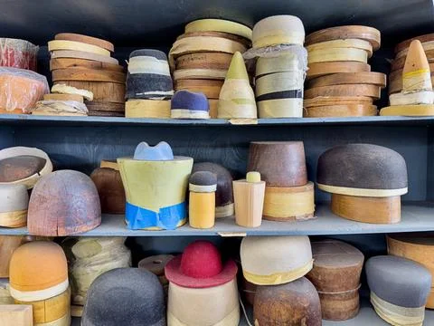 Hat Forms On Shelves Stock Photos