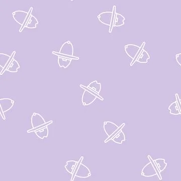 Hat gardening line seamless pattern Stock Illustration