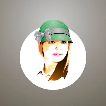 Hat on a girl 스톡 일러스트