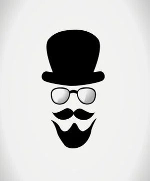 Hat, glasses and mustache. Vector illustration Illustrazione stock