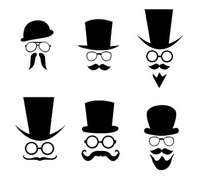 Hat, glasses and mustache. Vector illustration Illustrazione stock