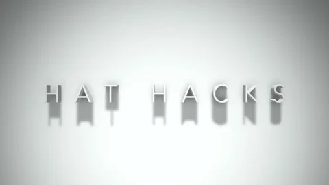 Hat hacks 3D title animation with shadows on a white background Stock Footage 297018466