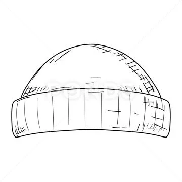 Hat. Hand-drawn isolated object on white. Vector. Ilustração Stock